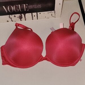 Victoria's Secret Red Push-Up Bra with Satin Finish
